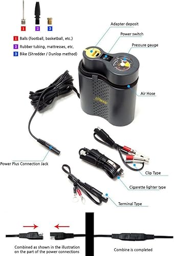 Miniatura 6 de Airman Tour52-074 portátil Dc 12v auto coche motocicleta bomba neumático inflador mini compresor
