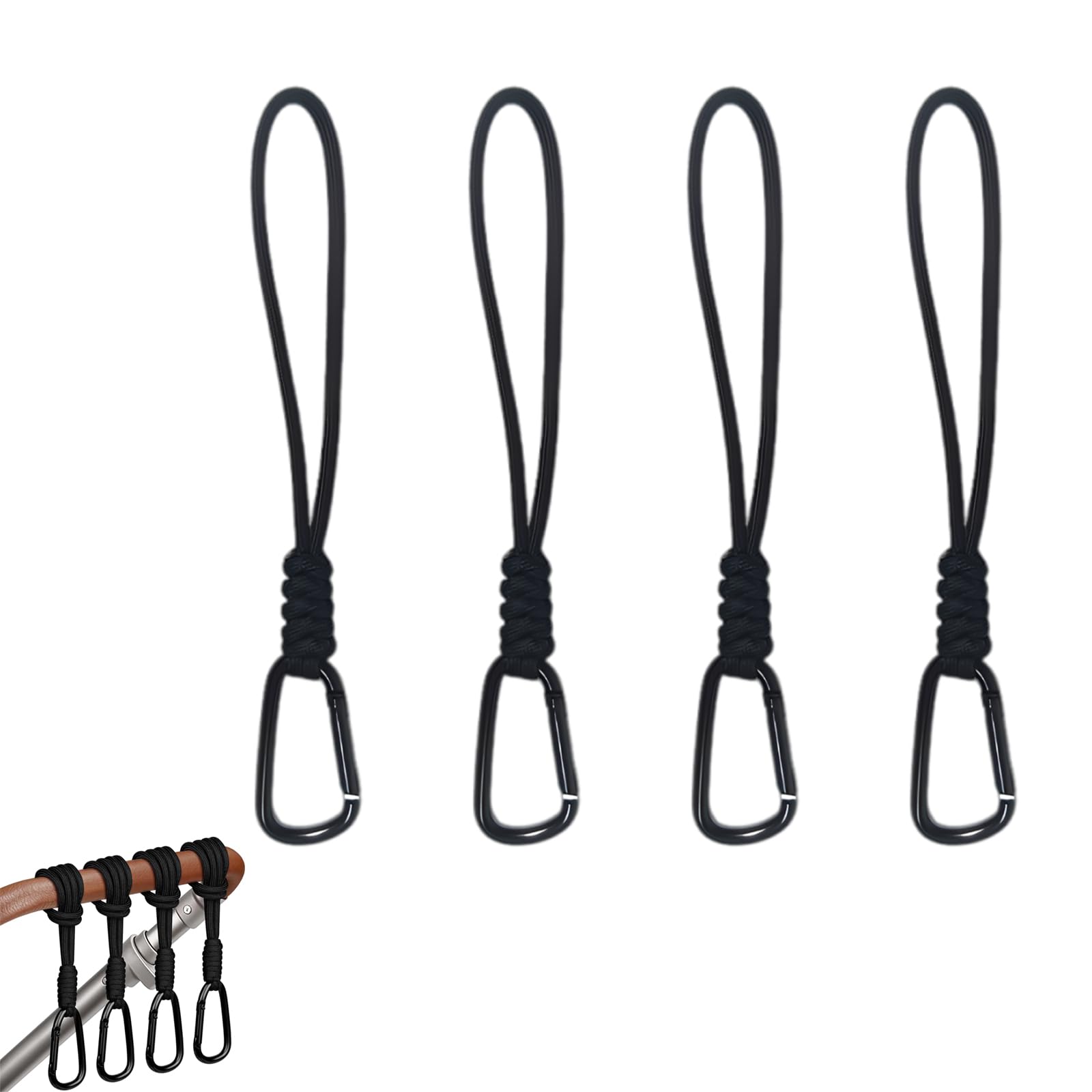 4 PCS Pram Hooks, Buggy Clips for Bags, Four Sturdy Pushchair Accessories with Carabiner Clip Design, Secure Item Organisation for Strollers, Wheelchairs and Bicycles During Urban Commuting and Shoppi