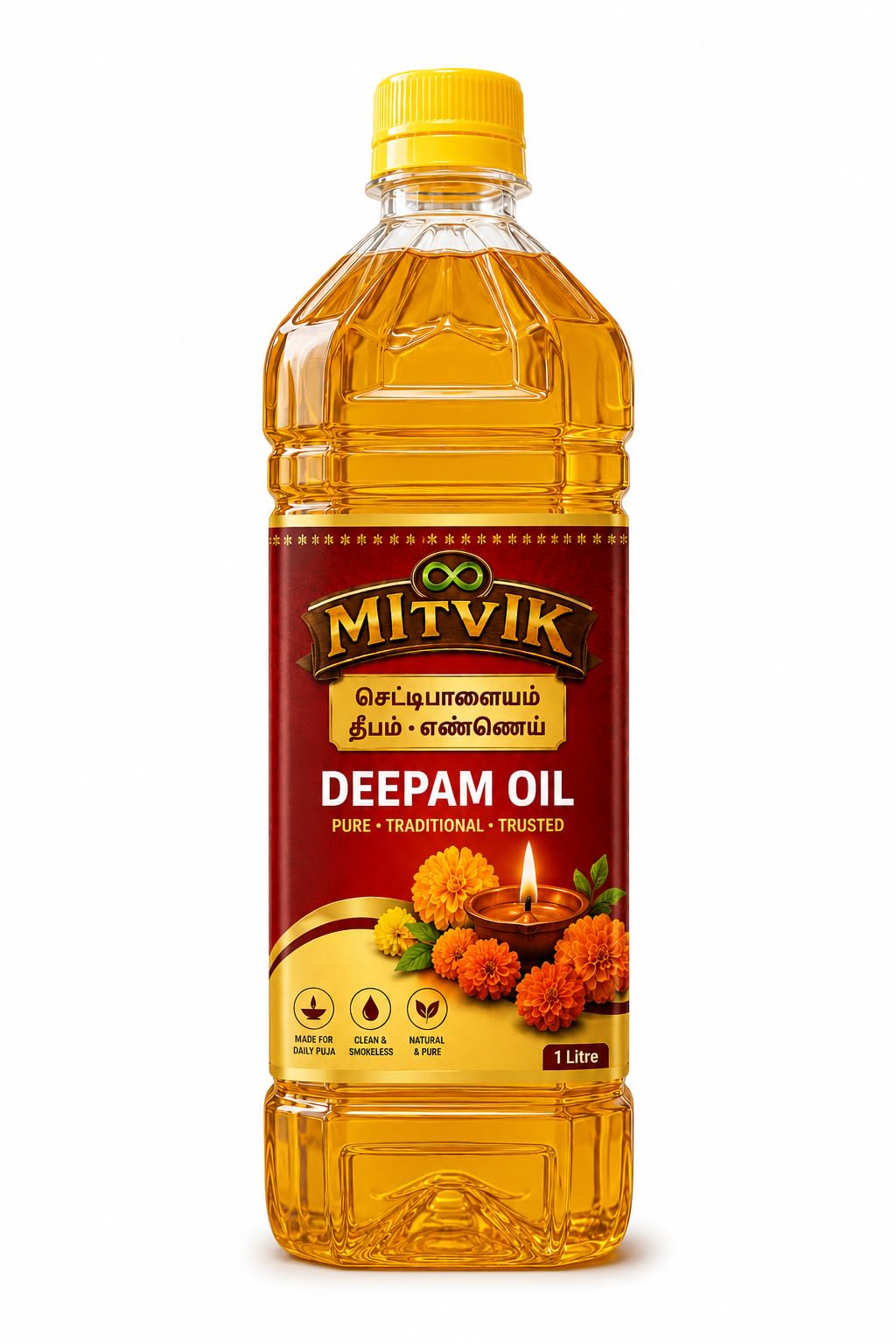 Premium Deepam Oil | Traditional Lamp Oil for Daily Pooja & Temple Use | Clean & Long-Lasting Flame | Suitable for Diyas, Brass Lamps & Kuthu Vilakku | Ideal for Home, Office & Festive Rituals-picture-38