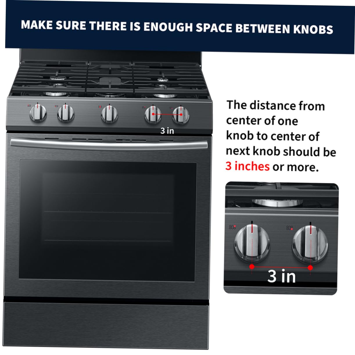 KONTONTY Childproof Stove Knob Covers Safety Gas Stove Burner Covers Easy to Install Oven Knob Protectors