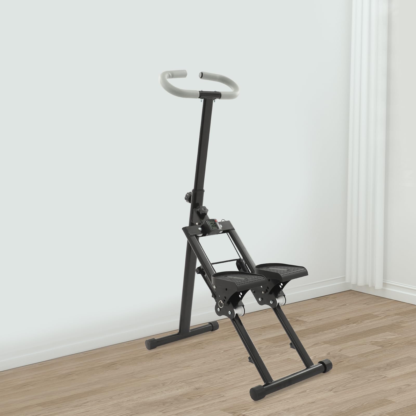 Stair Stepper - Attrezzatura per il fitness, per la casa, pieghevole, portata di 100 kg, 3 livelli, pedali e display regolabili, ideale per l'allenamento di tutto il corpo