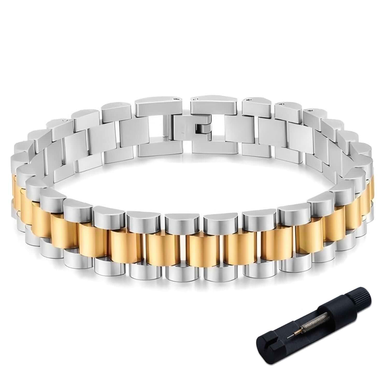 MYNENEY 10mm mens stainless steel bracelet Watch link chain