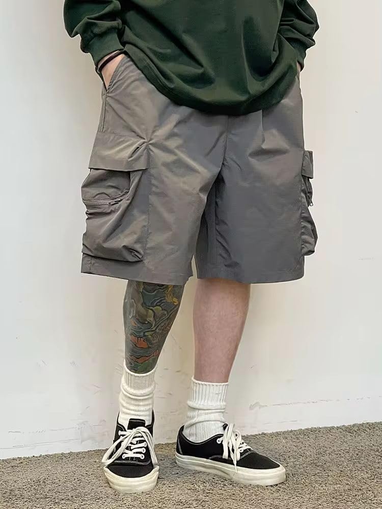 Japanese Streetwear Big Pocket Cargo Shorts Men Clothing Outdoor Hip Hop Baggy Pants Harajuku Casual Pants