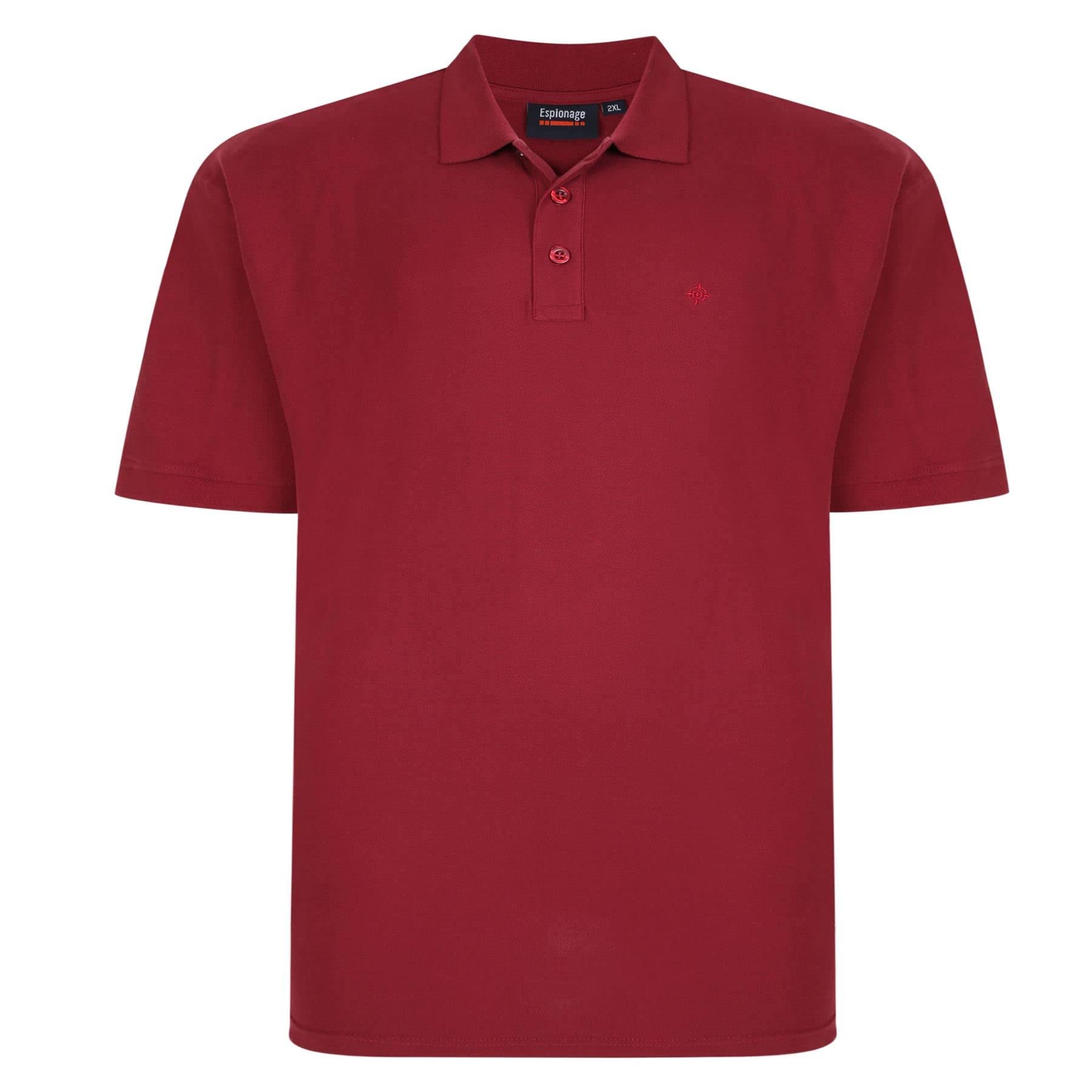 Espionage Men's Plus Size Premium Cotton Pique Polo in Wine 6XL