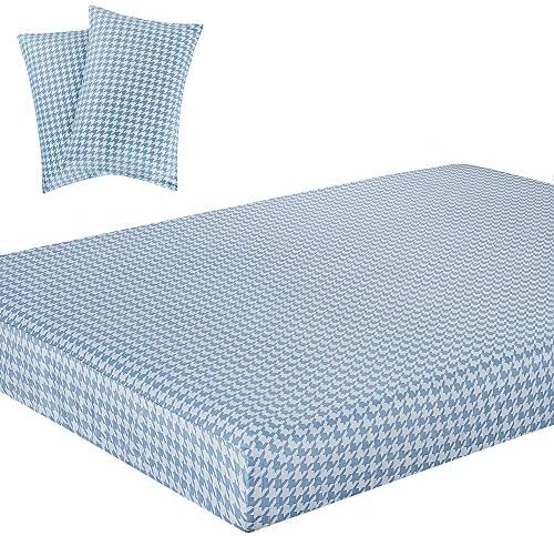 Vaulia Soft Microfiber Sheet, Red Reindeer Pattern for Christmas, Queen Size 3-Piece ( 1 Fitted Sheet, 2 Pillowcases )