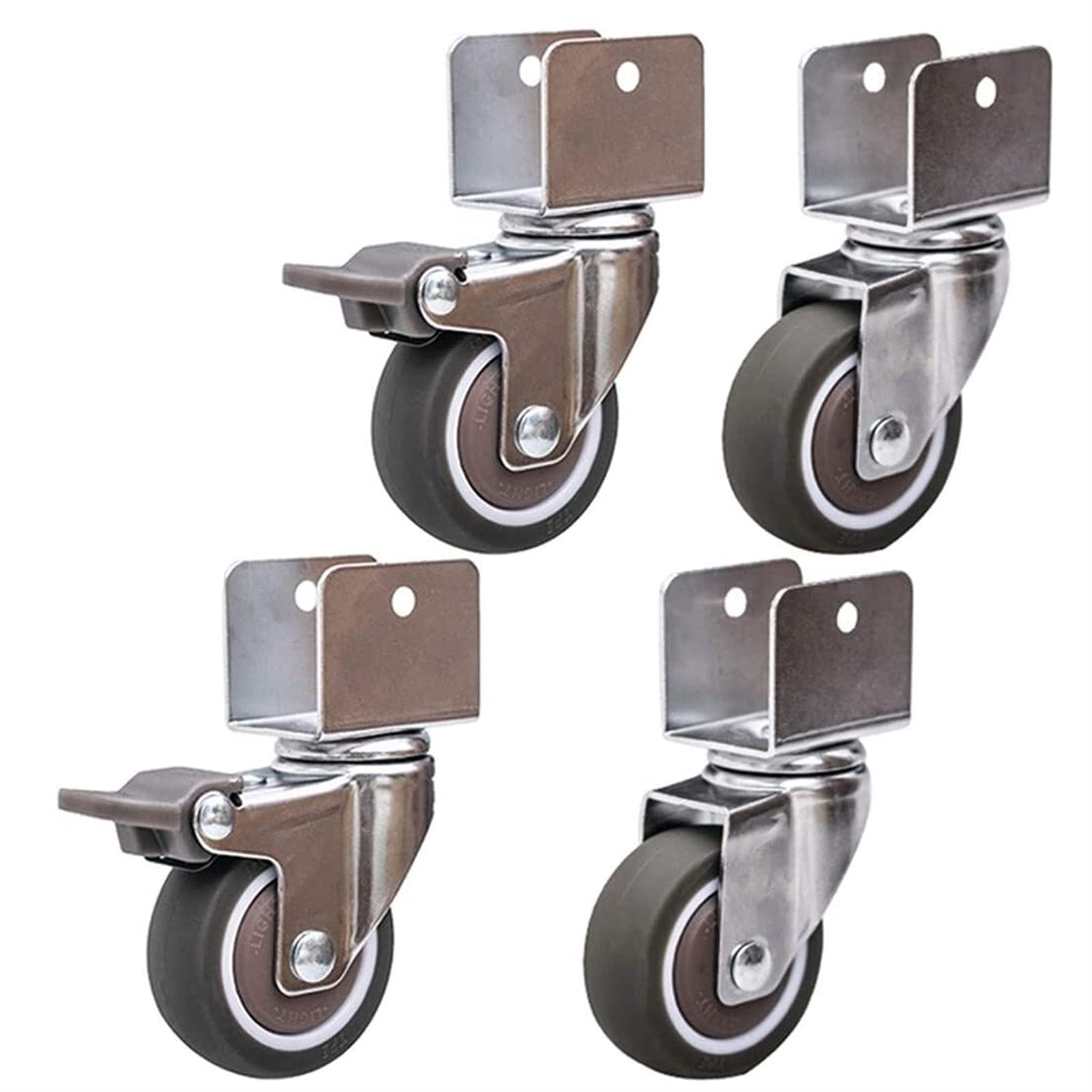 Roulettes robustes 50mm avec support en U et bandage TPE anti-trace de qualité