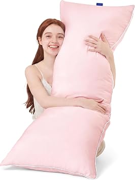 YZ HOME Memory Foam Body Pillow Insert - Full Body Pillow for Adults - Soft Large Long Bed Pillow for Side Sleeper Pink, 20 Inchx54 Inch