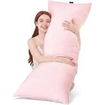 YZ HOME Memory Foam Body Pillow Insert - Full Body Pillow for Adults - Soft Large Long Bed Pillow for Side Sleeper Pink, 20 Inchx54 Inch