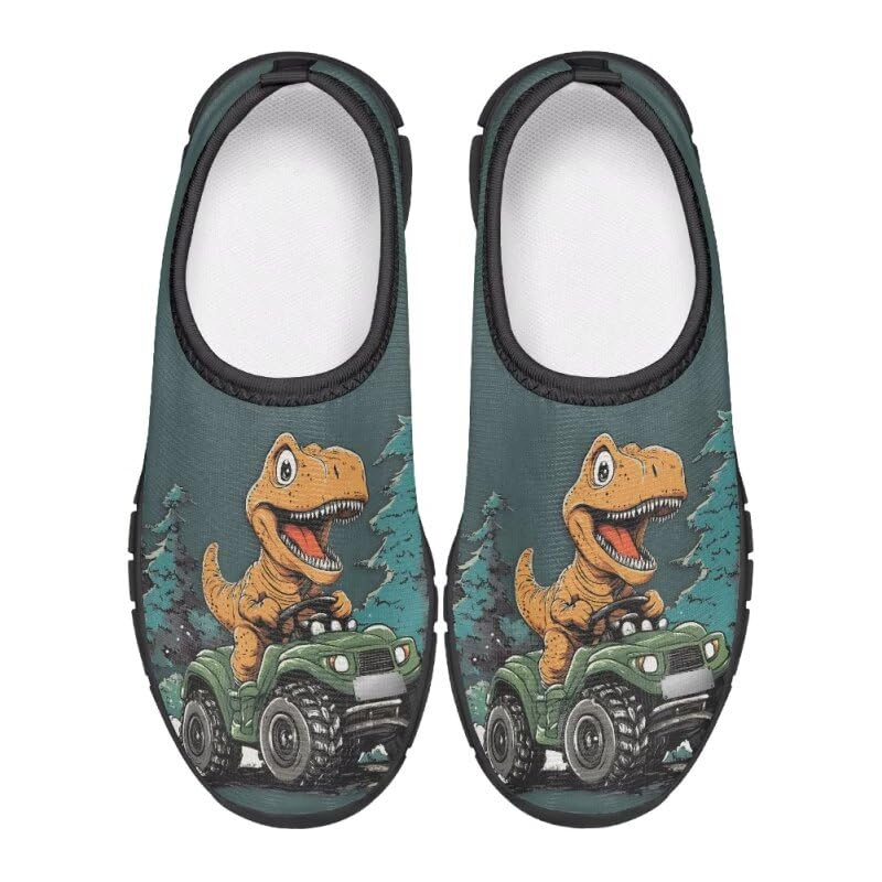 Running Shoes Boys Girls Slip On Sneakers Breathable Mesh Casual Walking Shoes Loafers Non Slip Sports Shoe Black Sole Size 11-15