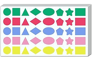 1000 Shapes Stickers, 3/4 Inch Colored Shape Labels for Color Coding