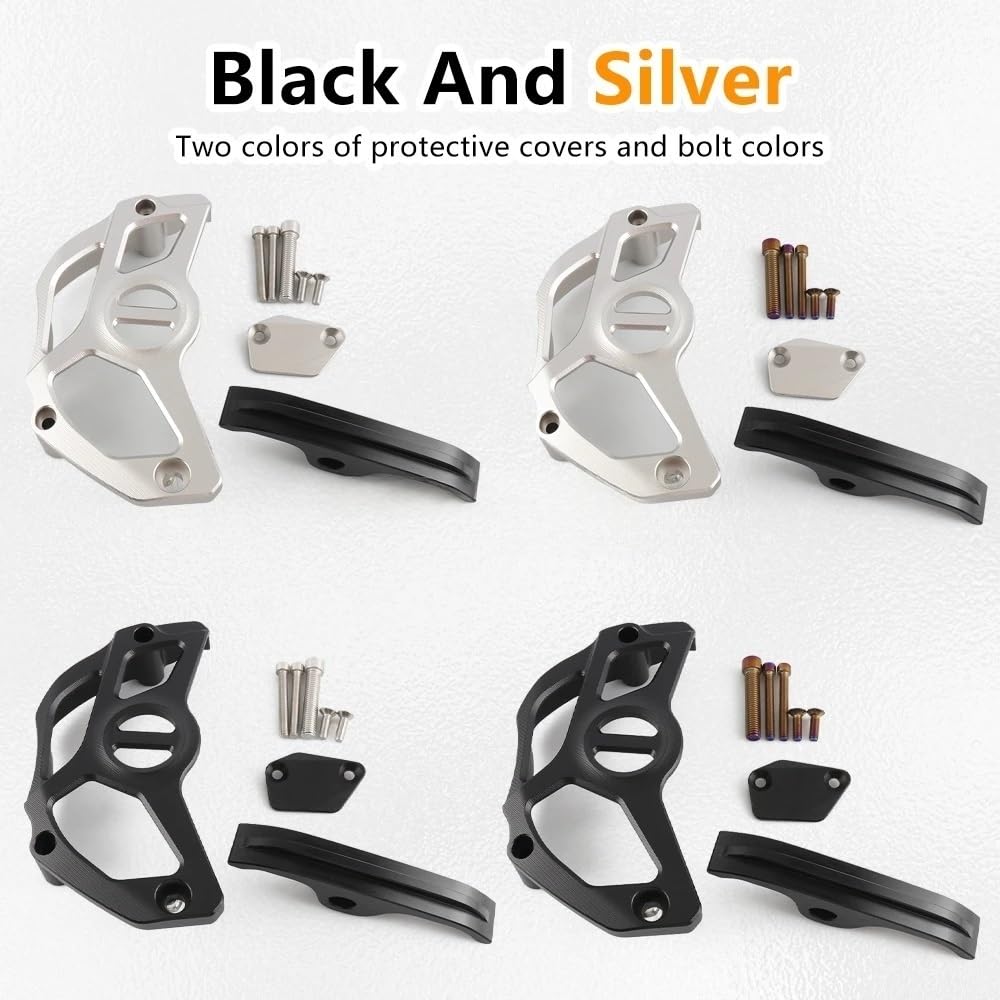 Protector cadena Moto Cadena Protector Ajuste Para Cfmoto 800MT 800NK Protector De Piñón De Motocicleta Cubierta De Sensor Protector De Cadena | Silvery A SET