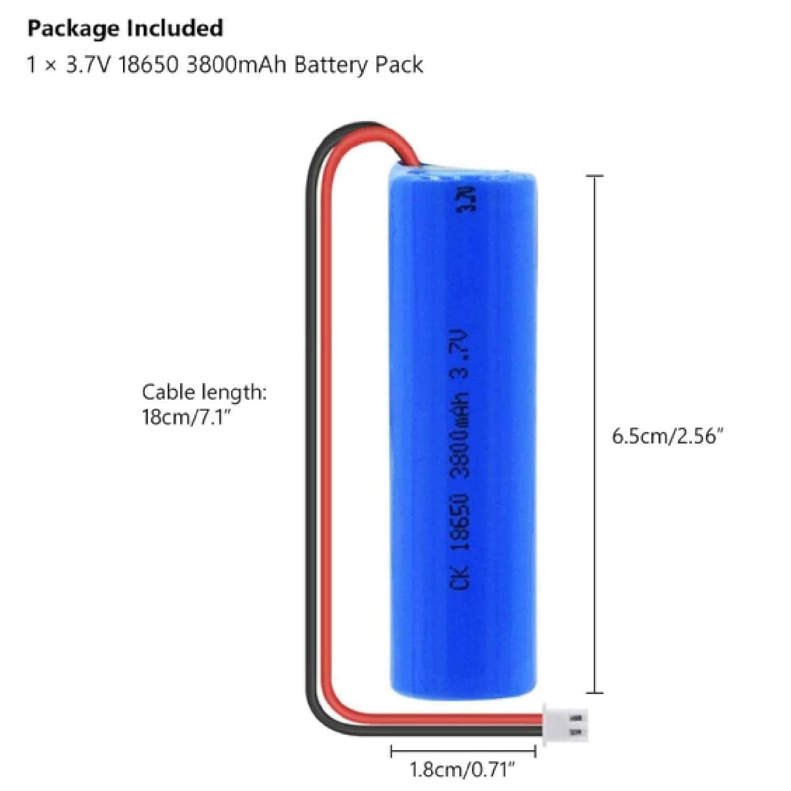 Batteria al litio 18650 da 3,7 V/3350 mAh con caricabatteria