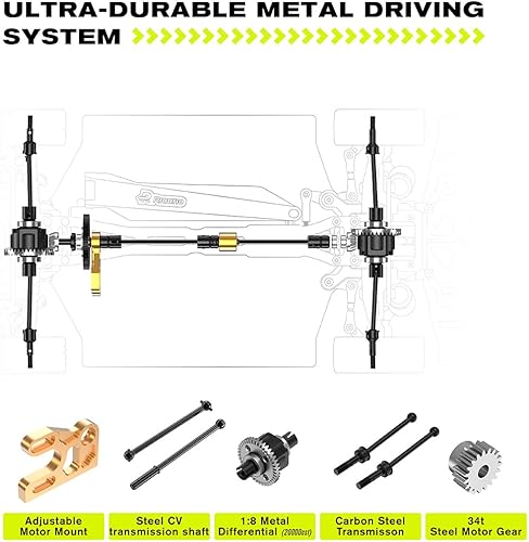 Miniatura 5 de AMORIL Rodillo de coche de deriva en carretera de fibra de carbono 110, cuerpo de chasis de coche de rally de turismo eléctrico con rueda de