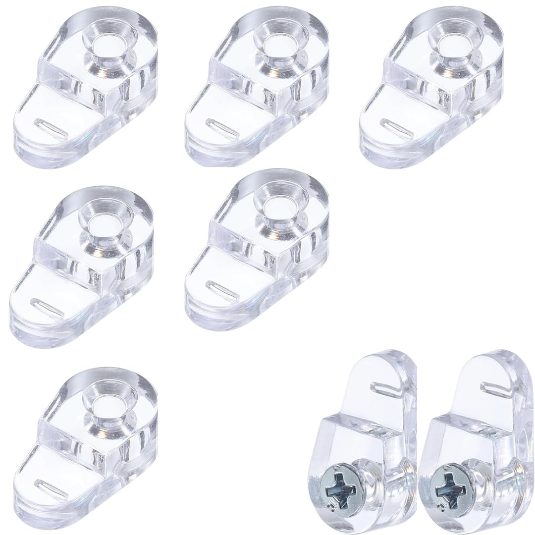 40-Piece Mirror Holder Clip Kit – Clear Plastic Glass Fixing Clips with Screws, Wall Mount Mirror Hanging Kit for Bathroom, Cabinet Doors, Wardrobe, Frameless Mirrors