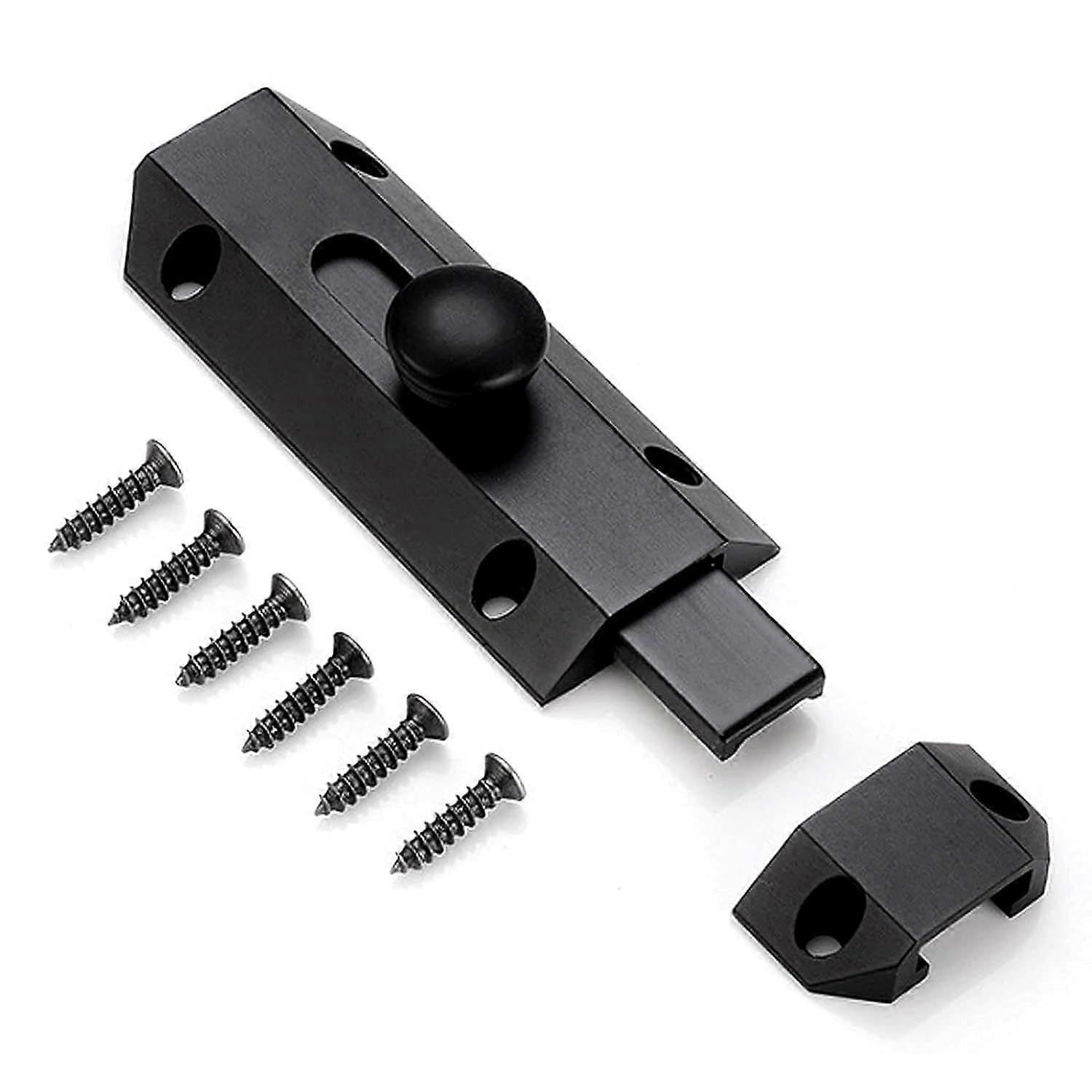 Joyhappst Image Color 1Pc Thick Pure Brass Slide Barrel Door Bolt Heavy Duty Gate Security Lock Latch Black