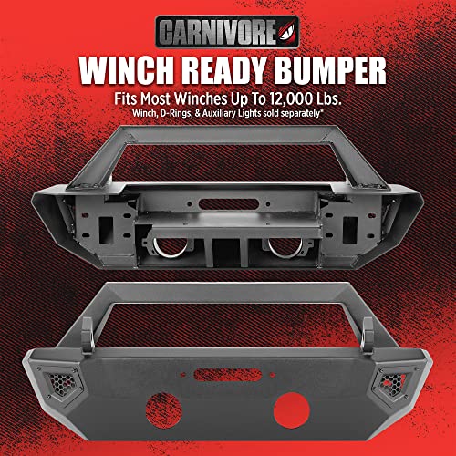 Image of Carnivore Stubby Front Bumper - Fits Jeep Wrangler JK, JL & Gladiator JT 2007-2023, Precision Cut Steel - Winch Mount Plate