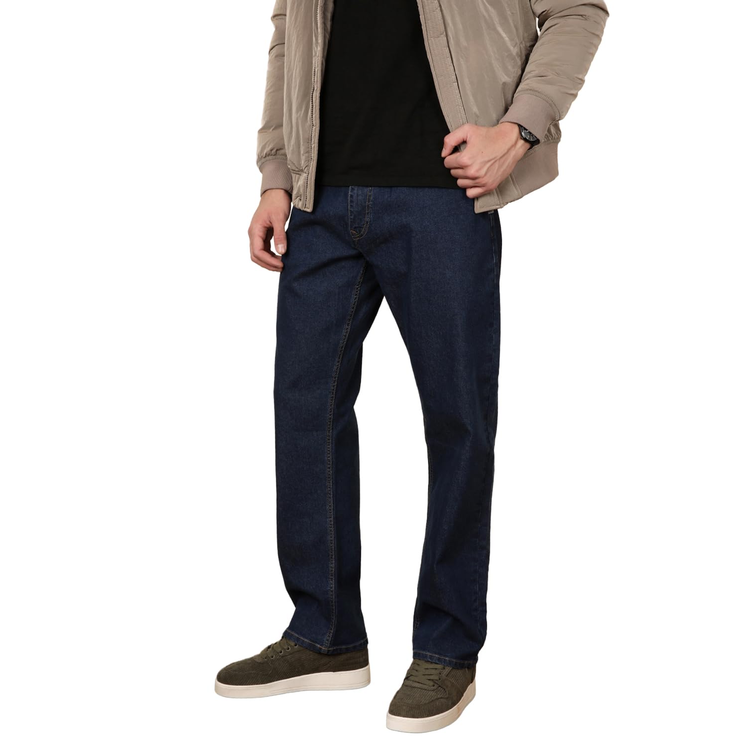 wrogn Men's Regular Fit Jeans | Mid Rise | Jeans for Man-picture-10