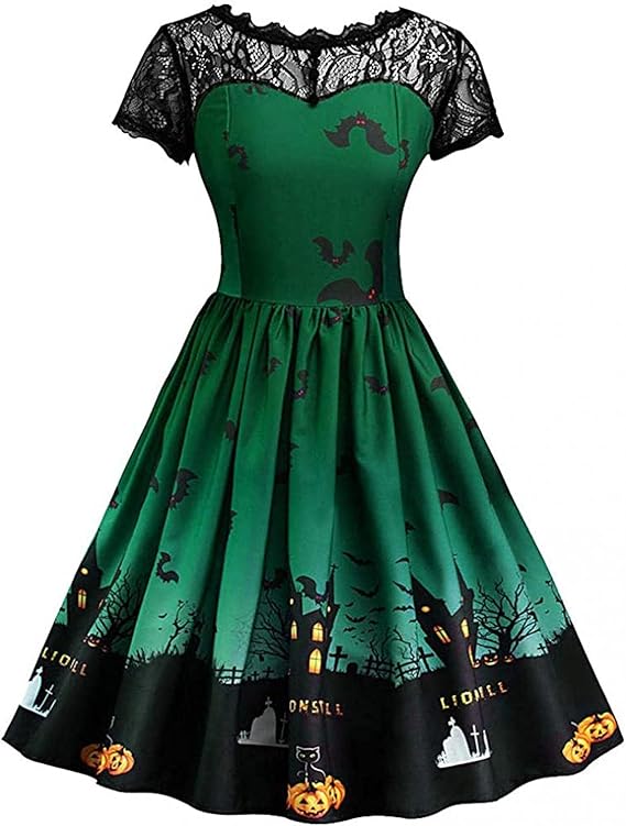 Amazon Co Jp ハロウィン ワンピース レディース 可愛い 半袖 レース ドレス Aラインワンピース 大きいサイズ 魔女 コスプレ コスチューム 大人 衣装 仮装 お姫様 Aラインスカート パーティードレス 文化祭 Cosplay イベント 演劇服装 ホビー