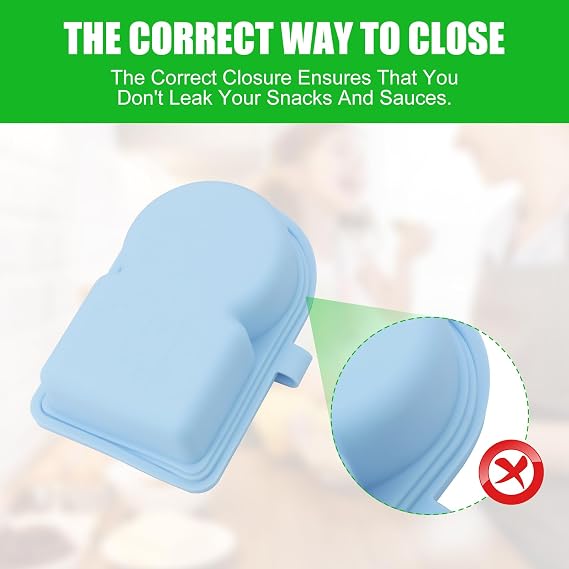 3 Pack Silicone Reusable Snack Containers with Lids, Double Compartment Snackle Box Containers, Small Mini Food Snack Boxs for Travel, Office, Picnic (Yellow,Pink,Blue)