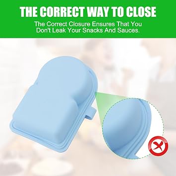 3 Pack Silicone Reusable Snack Containers with Lids, Double Compartment Snackle Box Containers, Small Mini Food Snack Boxs for Travel, Office, Picnic (Yellow,Pink,Blue)