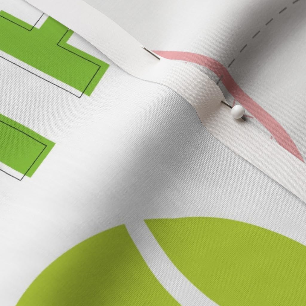 Spoonflower Fabric - Love Green Tennis Balls Sports Red Printed on Cotton Poplin Fabric by The Yard - Sewing Shirting Quilting Dresses Apparel Crafts