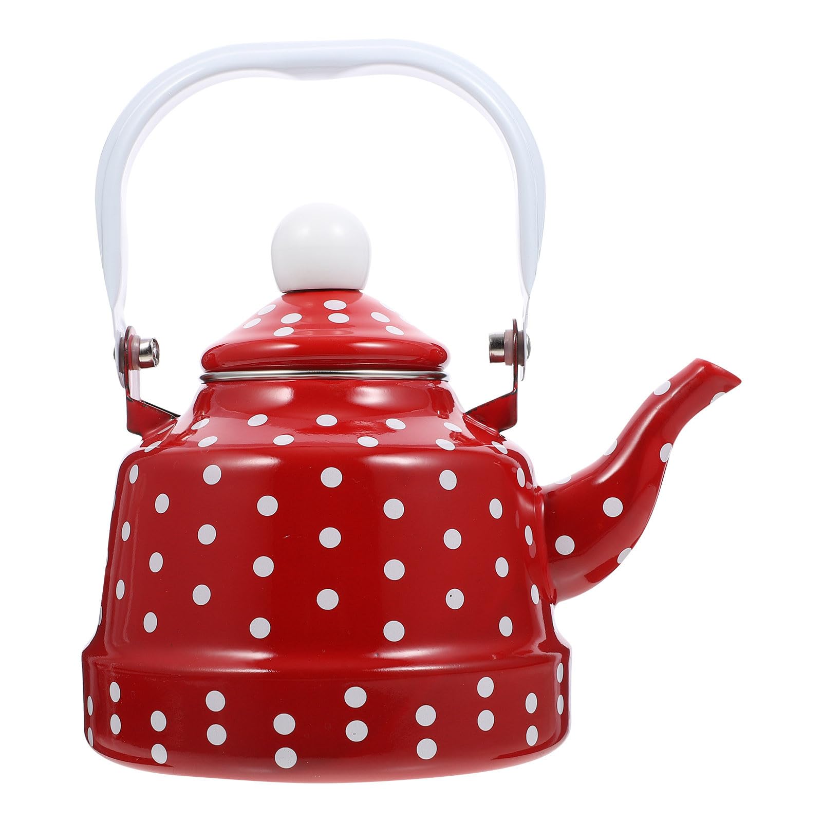 POPETPOP Bouilloire Cuisine en Émail Rouge 1l avec Filtre Inoxydable, Saine Goût, pour Recevoir Amis et Famille avec Élégance
