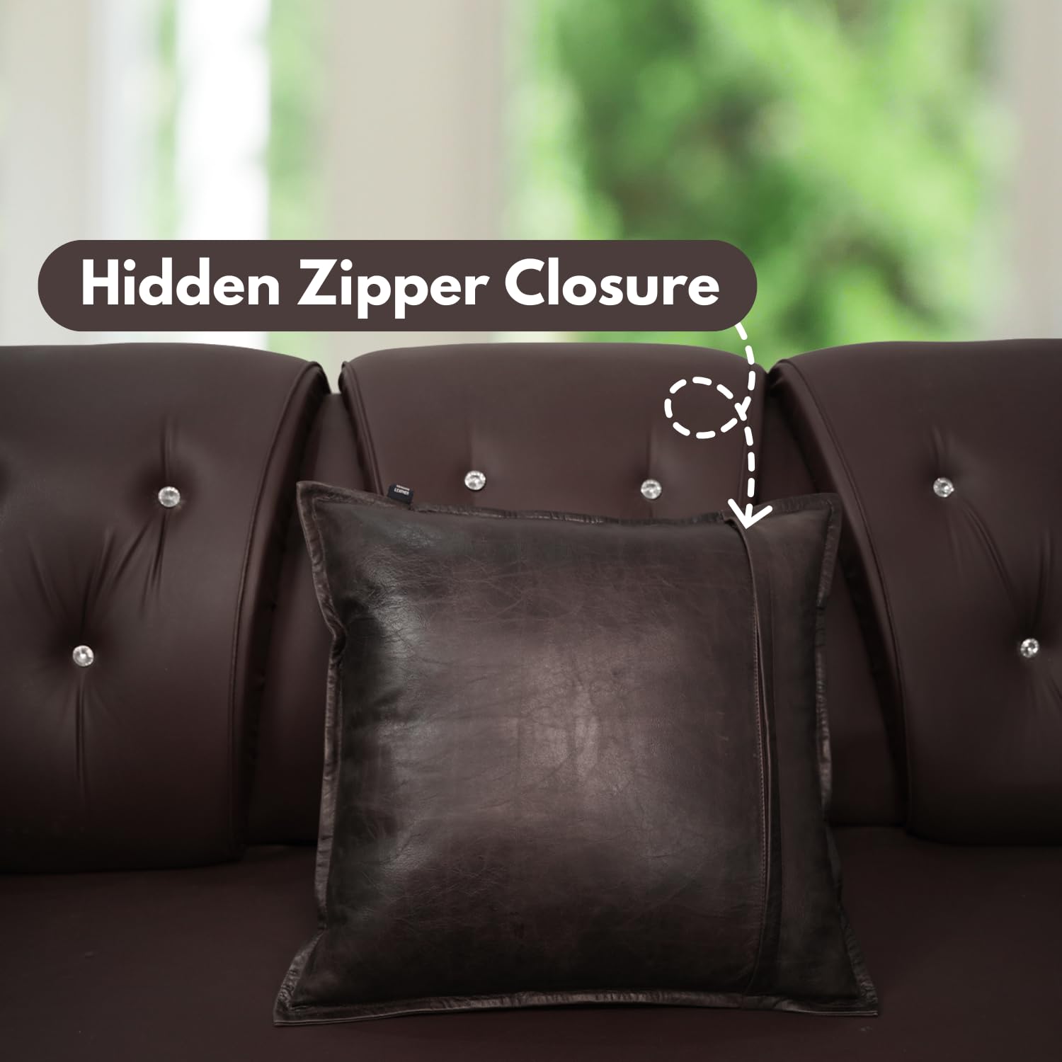 D DOLLY LAMB Lambskin Leather Pillow Cover - Sofa Cushion