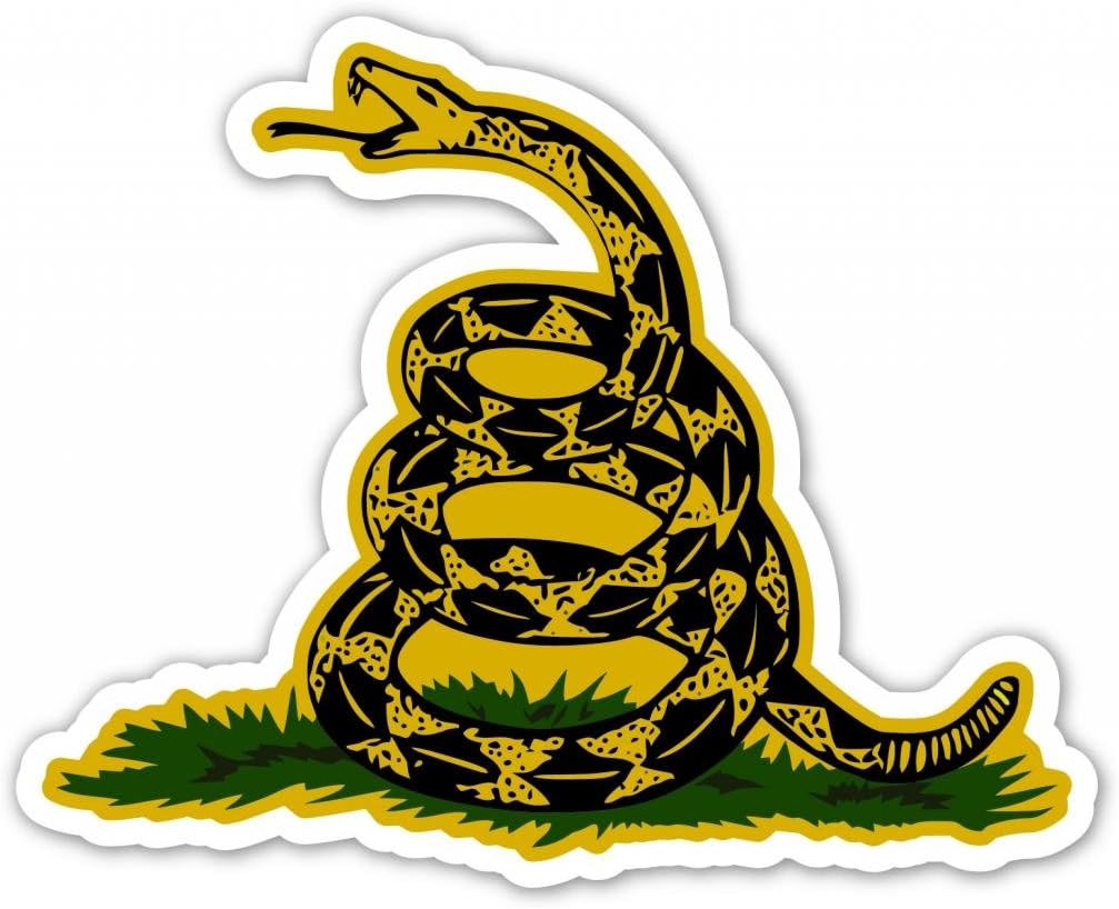 Pro-Gun Molon Labe Rattle Snake Donโt Tread on me Vinyl Decal Bumper Sticker 4โ X 5โ