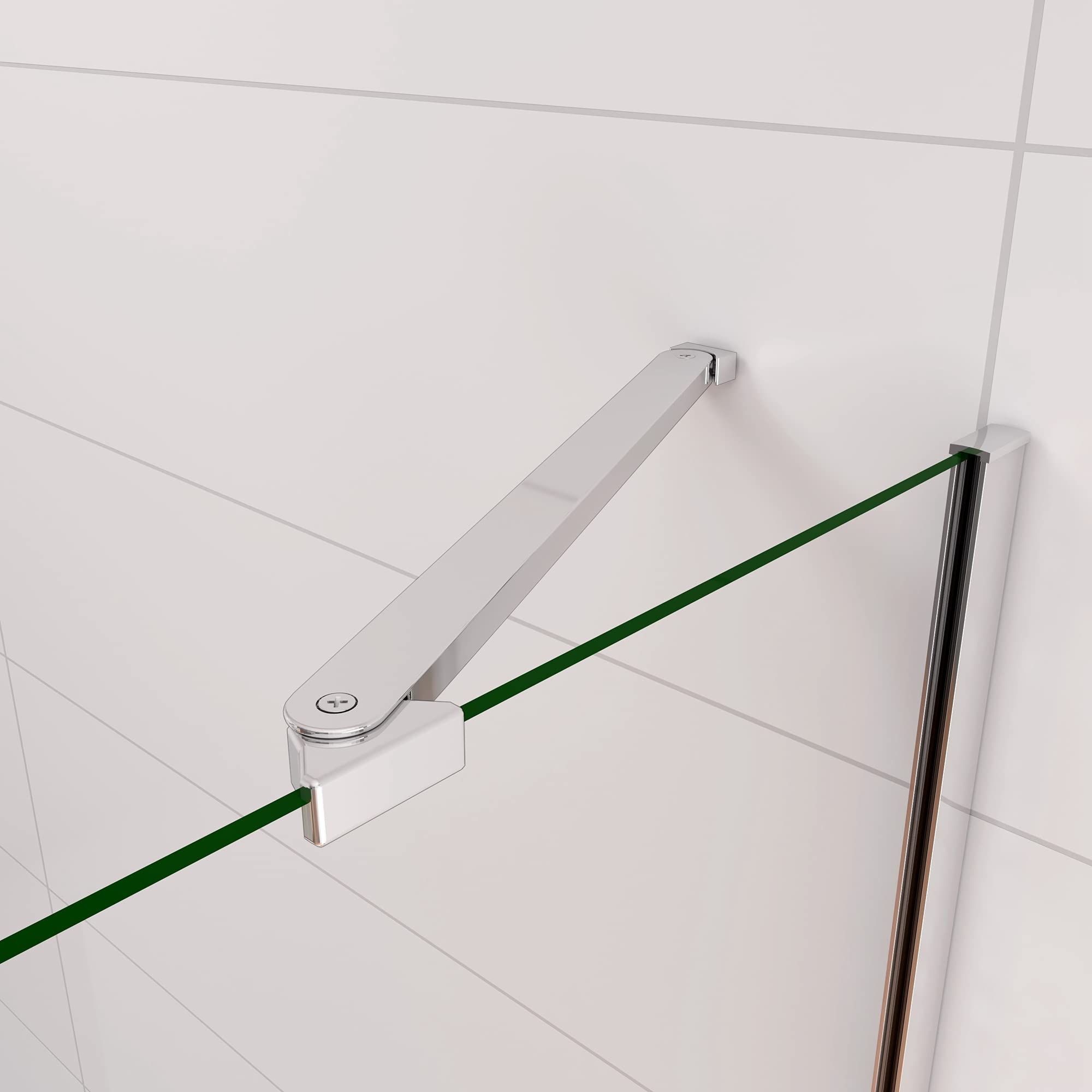 120x140cm Parete Doccia Sopravasca Angolare 2 Ante Pieghevoli con Parete Laterale 70cm Vetro Temperato 6 mm Trasparente Anticalcare Cromato Lucido