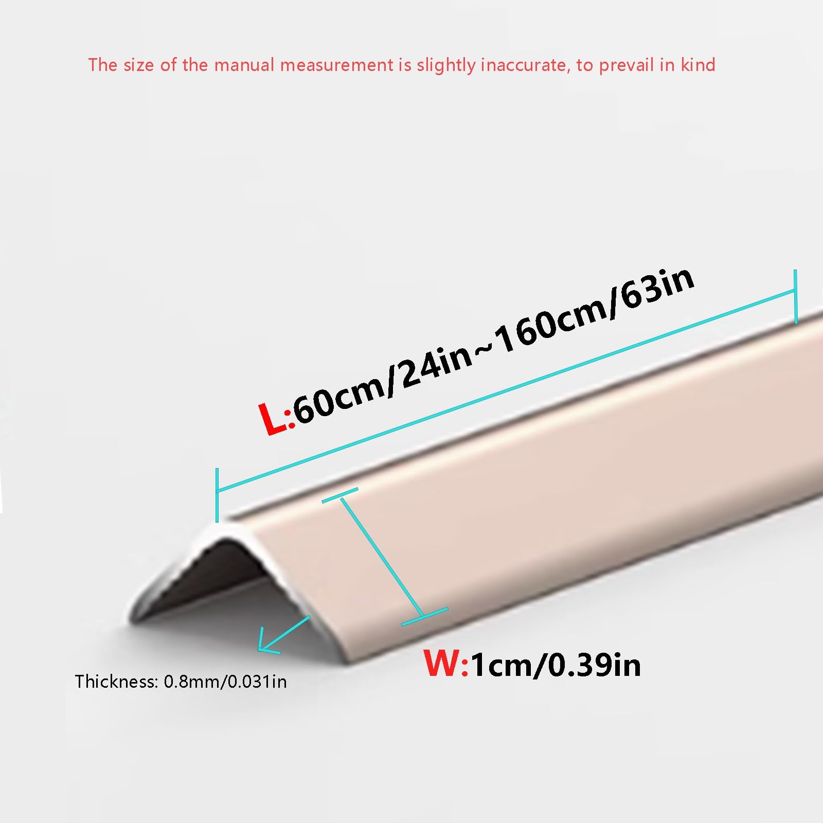 Eckenschutz für Wände, selbstklebend, Aluminium, Ed-Guard, 1 cm breit x 110 cm lang, Rand für babysicheres Fell, einfach zu installieren