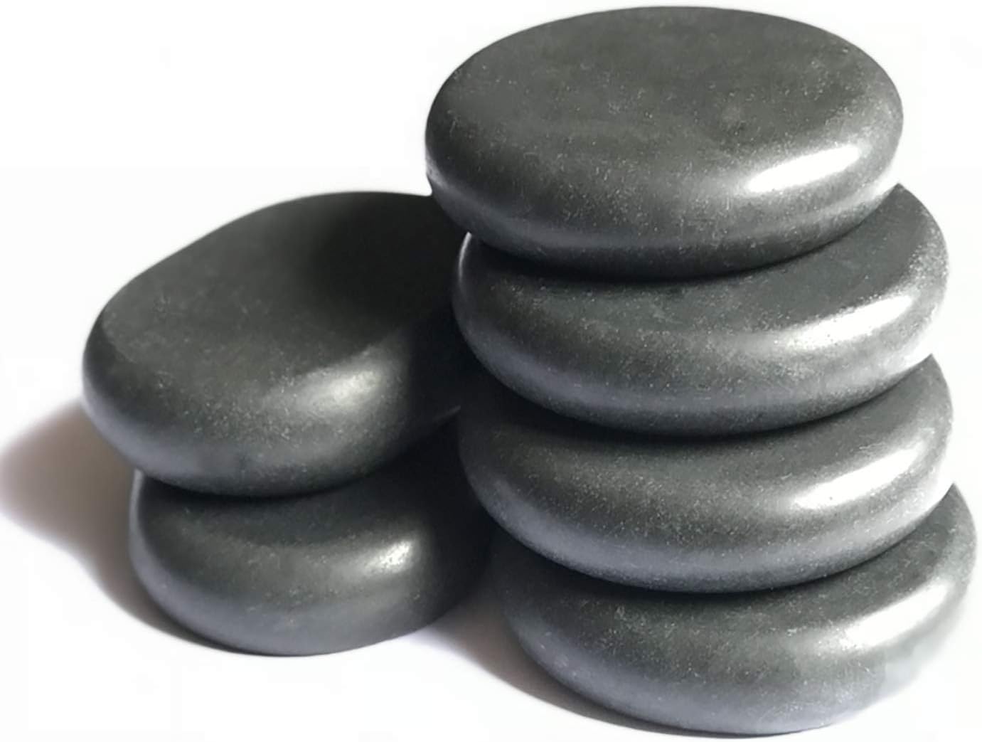 ActiveBliss Hot Stones - 6 Large Essential Massage Stones Set (3.15in) for Professional or Home spa, Relaxing, Healing, Pain Relief