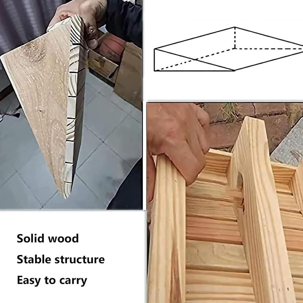 Rampas De Umbral para Puerta, Rampa De Madera para Escalones De Entrada, Rampa De Acceso Rampas De Bordillo Antideslizantes(31x30x9cm)