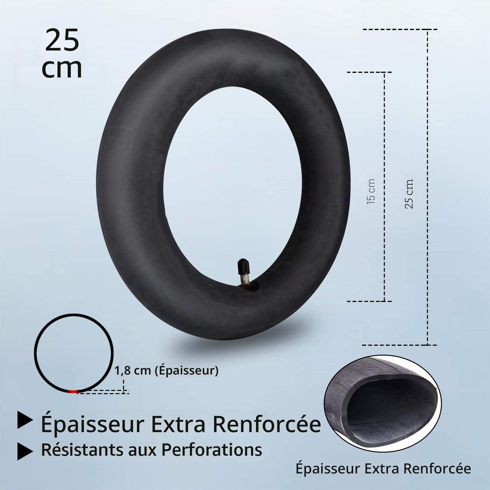ANSENI Pack Chambre à Air Et Roues De Remplacement de 10" Pour Trottinette Électrique de 10", Pneus de Rechange, Mise à Jour de la Roue Xiaomi M365 8,5" à 10"