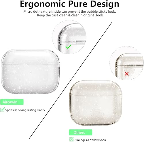 Miniatura 4 de Aircawin Funda transparente para Airpods Pro 2, funda transparente de TPU suave para Airpods Pro de 2 generación, funda protectora completa,