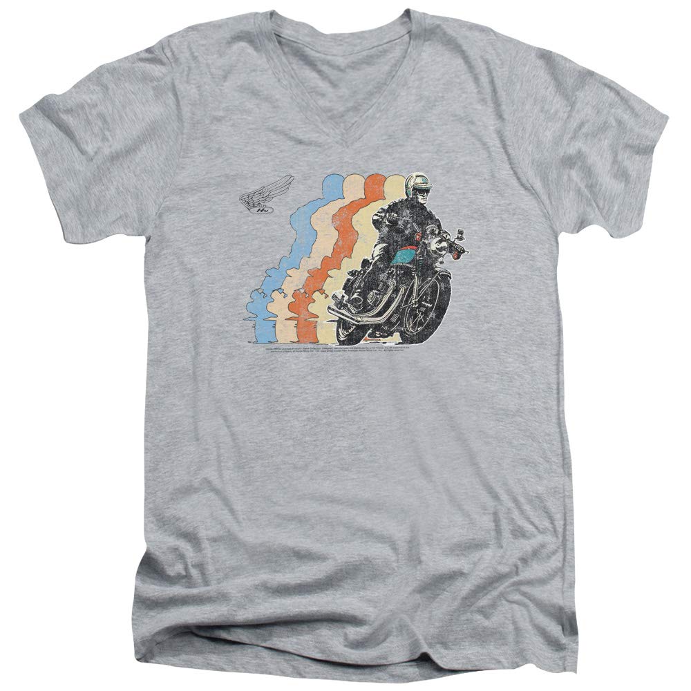Trevco Honda Retro Honda Unisex Adult V-Neck T Shirt for Men and Women, X-Large Athletic Heather