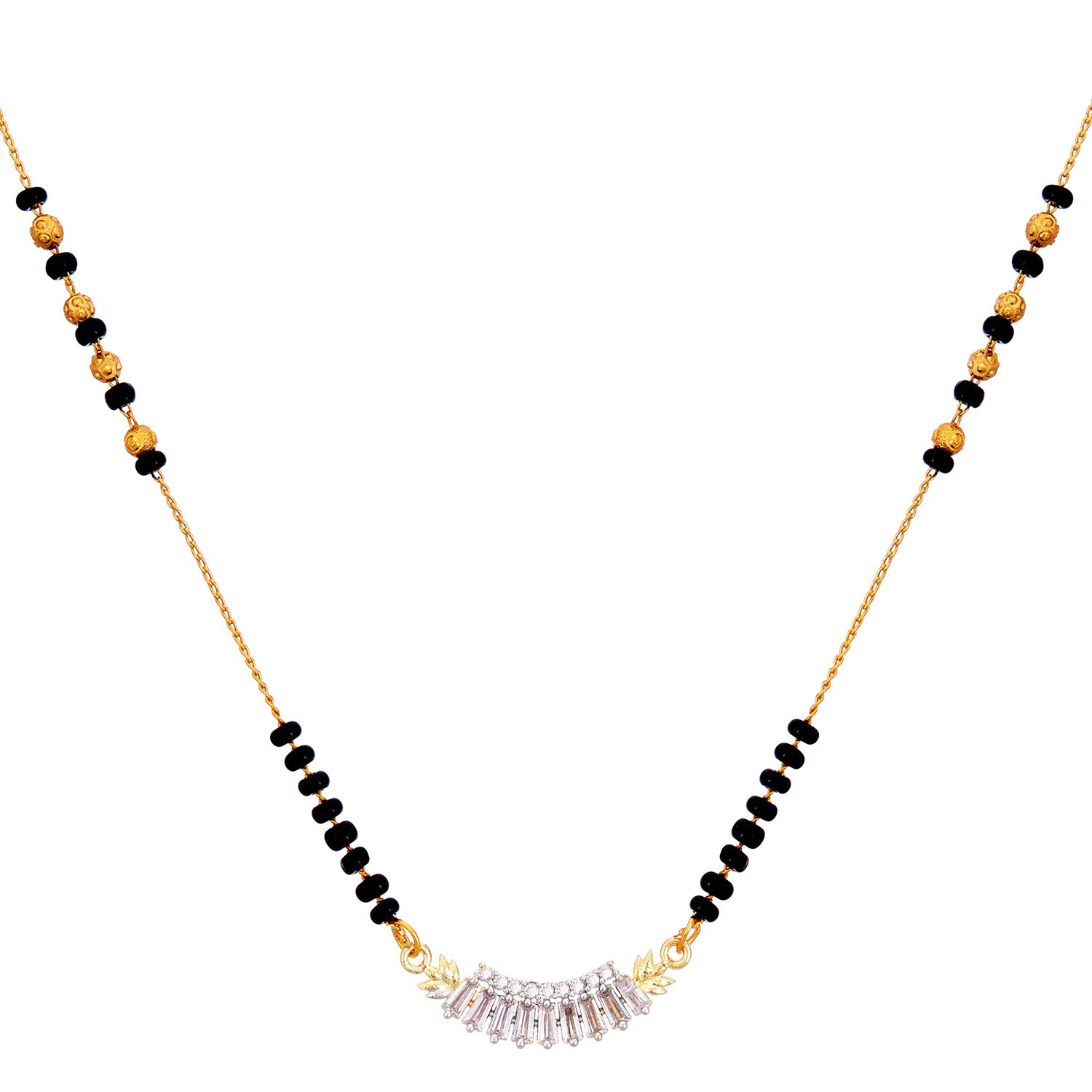 KENNICE Mangalsutra CZ Pendant Threaded with Gold-Plated Pearl and Black Beads Chain For Women (B09CV6MZFS) Amazon Price History, Amazon Price Tracker