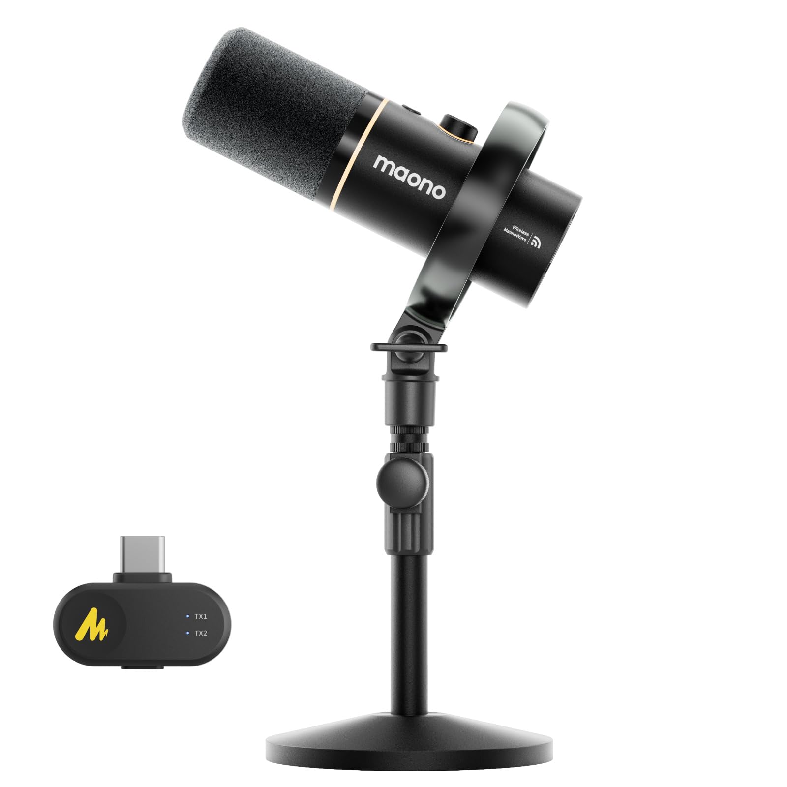 Amazon.co.jp: MAONO ワイヤレスポッドキャストマイク ワイヤレス/USB