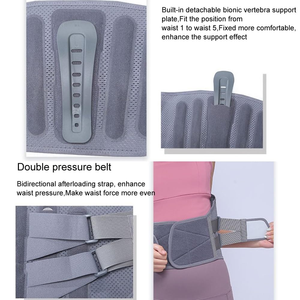 Faja Lumbar Unisex para aliviar el Dolor de Hernia discal, Soporte de Cintura, cinturón de descompresión, Corrector Transpirable, cinturón de protección de Cintura de Acero Ancho.