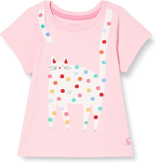 Joules Girl's Astra T Shirt, Pink, 4 Years UK