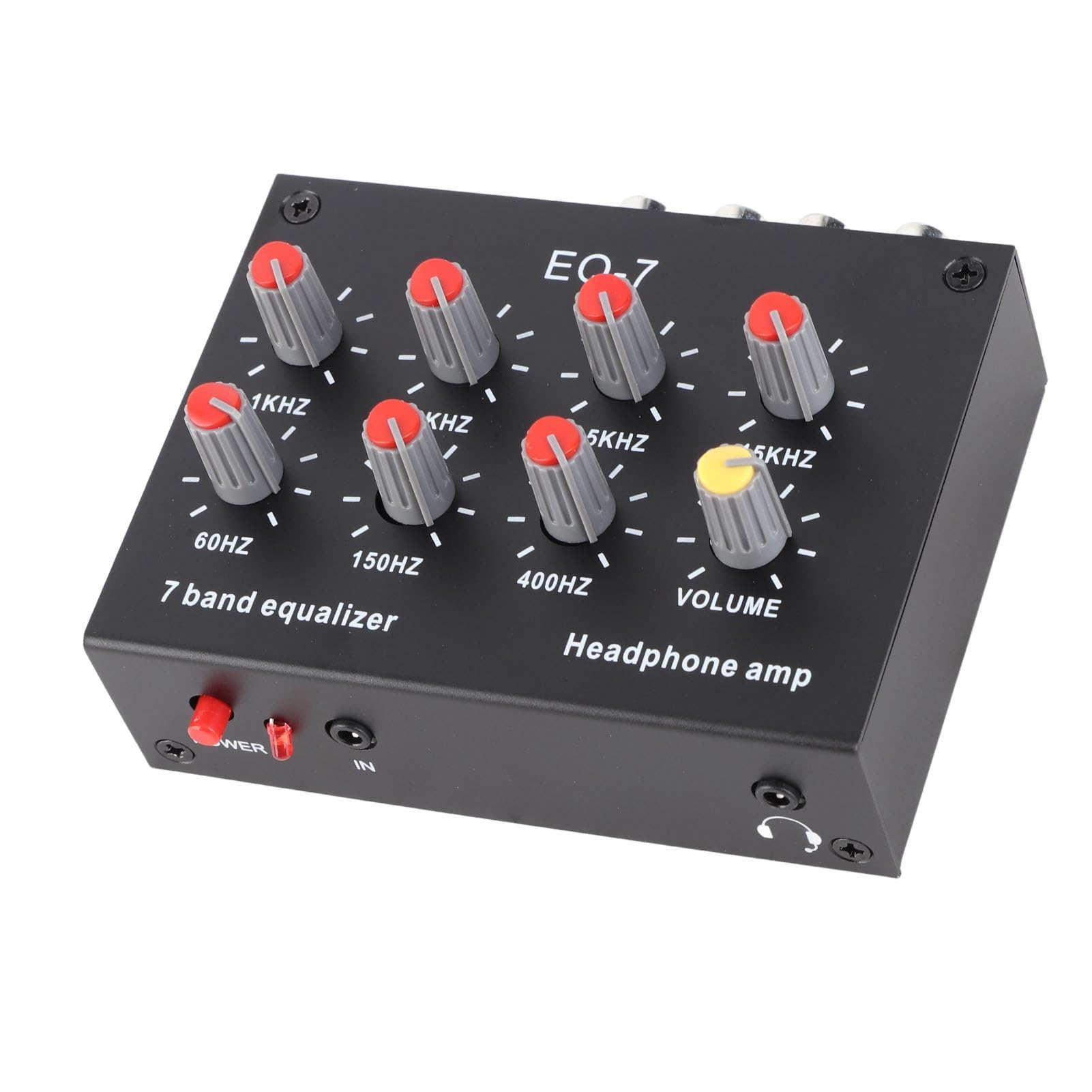 7 Band Sound Equalizer mit 5X Verstärkung und ±12 dB Einstellung Aluminiumgehäuse kompatibel mit Smartphones und Audioquellen