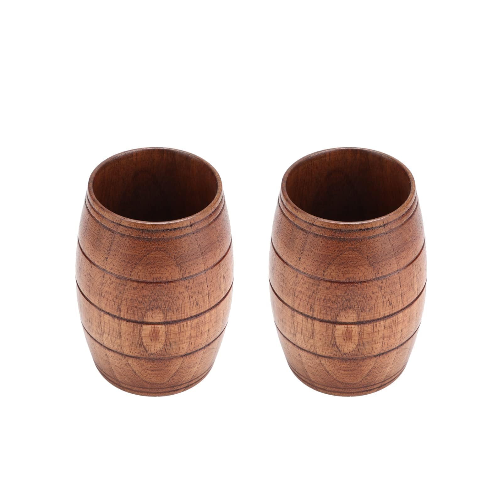 2Pcs Tazza di Birra in Legno, Tazza di Birra a Forma di Barile di Legno Piccola Tazza di Legno Tazza di Bere in Legno Naturale Tazze di Tè di Legno Tazze di Caffè di Legno