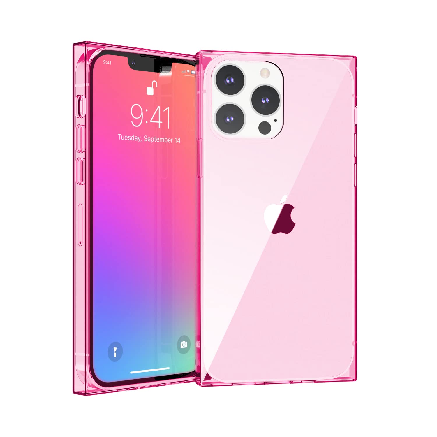 ANHONG Clear Square Case Compatible with iPhone 13 Pro, HD Clear Cover Enhanced Corners TPU Cushion, Shock-Absorption Soft TPU Case