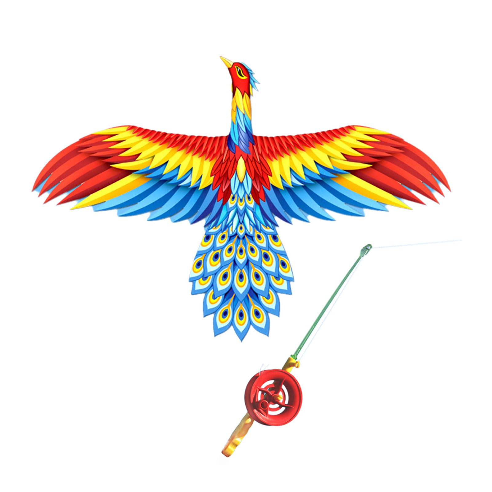 AOSAIXIS Dynamic Wing Kite Flying, Rod Kites Dynamic Wing Vacation Outdoor Backyard Toy, Family Activity Flying for Outdoor, Long Tail Kites Popular Beach Activity