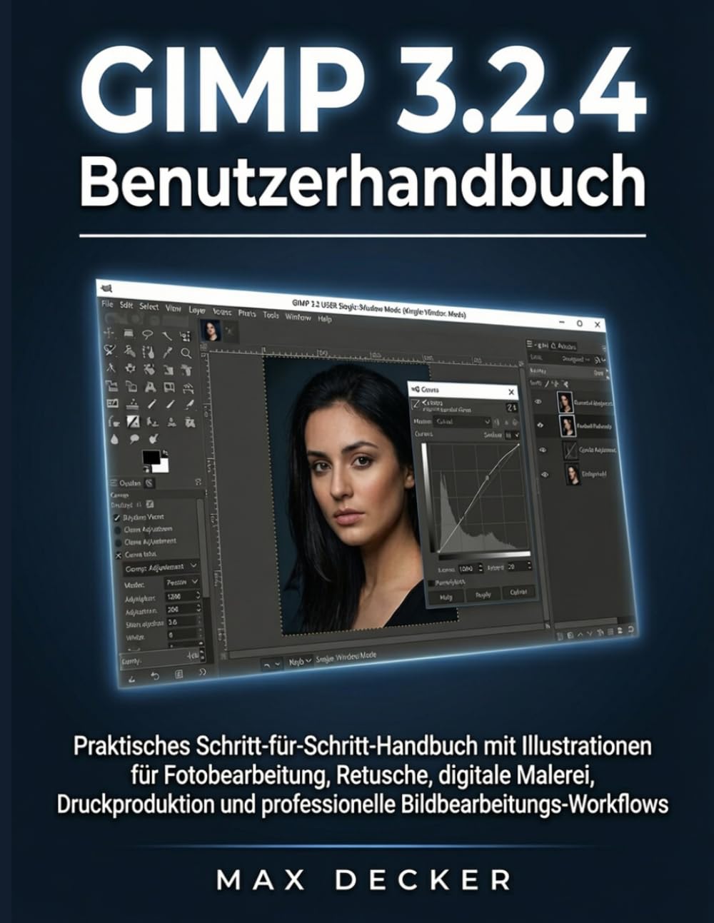 GIMP 3.2.4 Benutzerhandbuch: Praktisches Schritt-für-Schritt-Handbuch mit Illustrationen für Fotobearbeitung, Retusche, digitale Malerei, Druckproduktion und professionelle Bildbearbeitungs-Workflows