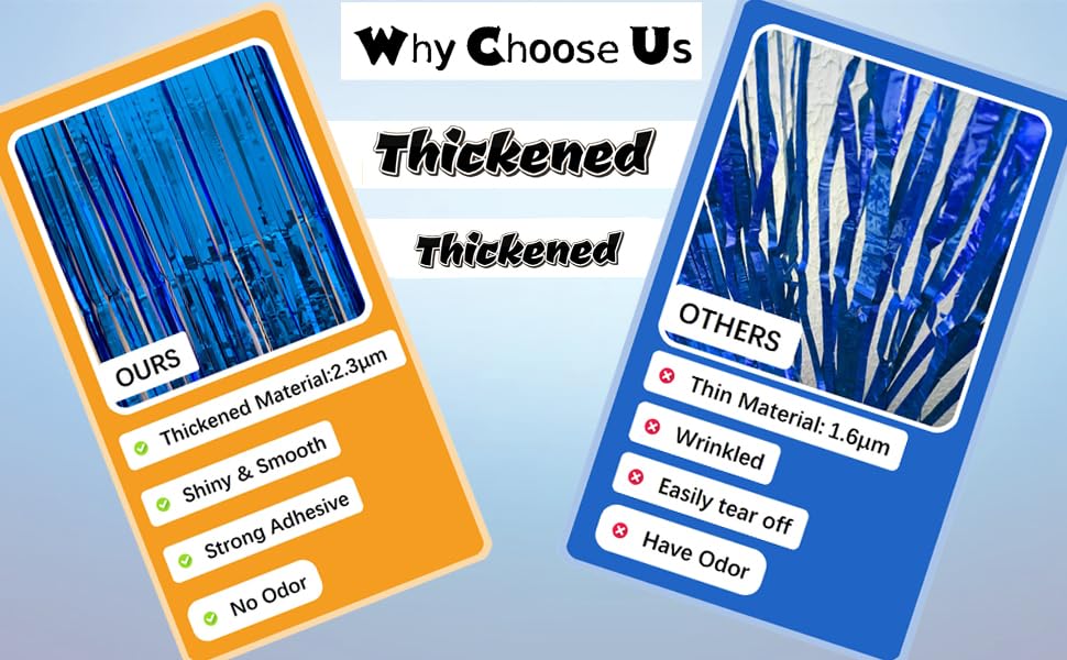 Image of 2 Pack Blue Door Streamers Party Decorations 3.3ft x 6.6ft,Blue Tinsel Foil Fringe Streamers Backdrop for Birthday,Graduation,Ocean Themed Party Decorations,Door Fringe Curtains for Birthday Party