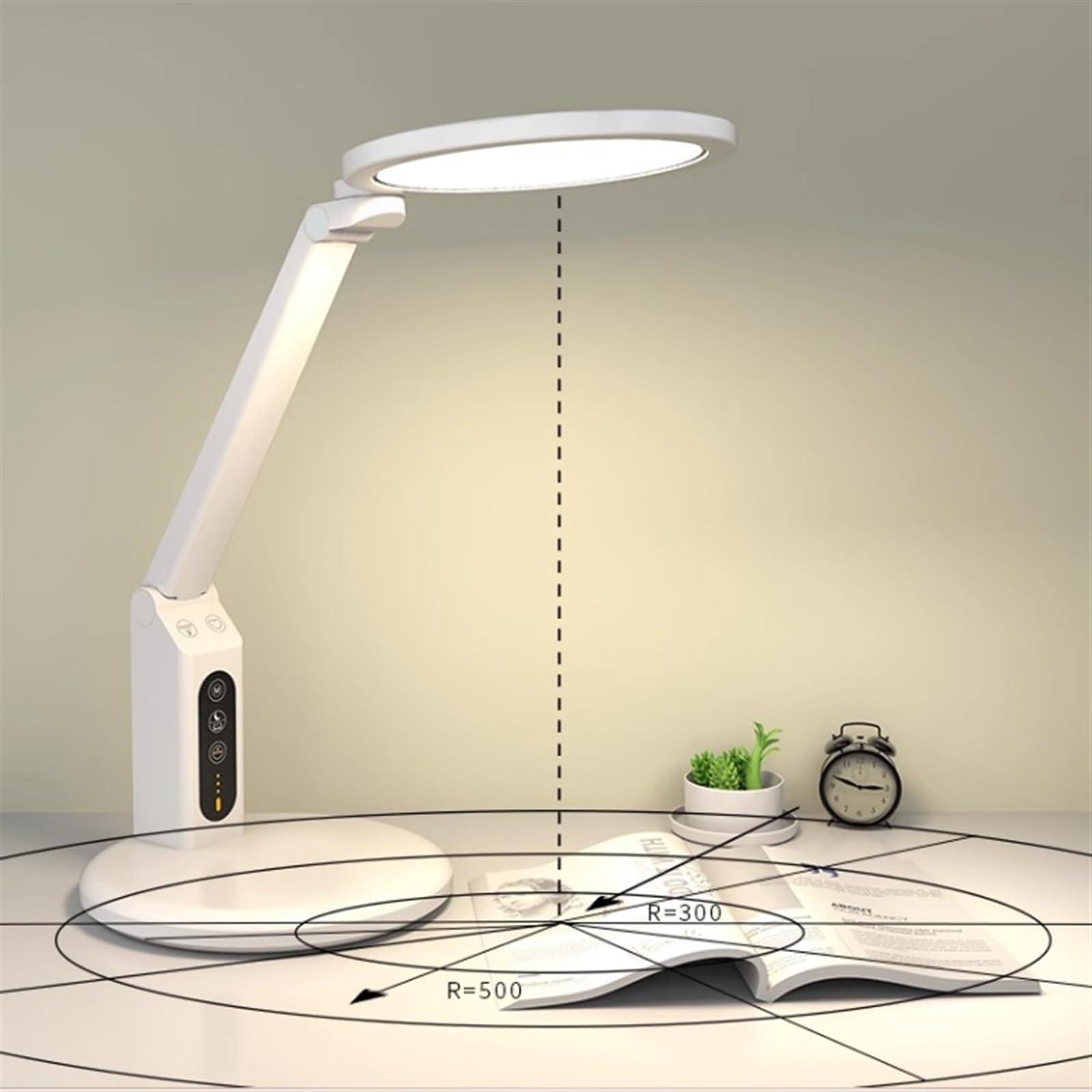 desk lamp Lampa biurkowa Lampa biurkowa LED, ściemniana lampa stołowa, 3 tryby kolorów i płynnie przyciemniana lampka do czytania ze sterowaniem dotykowym, funkcja pamięci, timer 45 minut, biała lampa