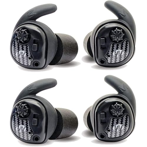Walker's Silencer Shooting In Ear Hearing Protection Digital Ear Buds with NRR at 25 Decibels for Hunting and Ranges, Black, 2 Pair