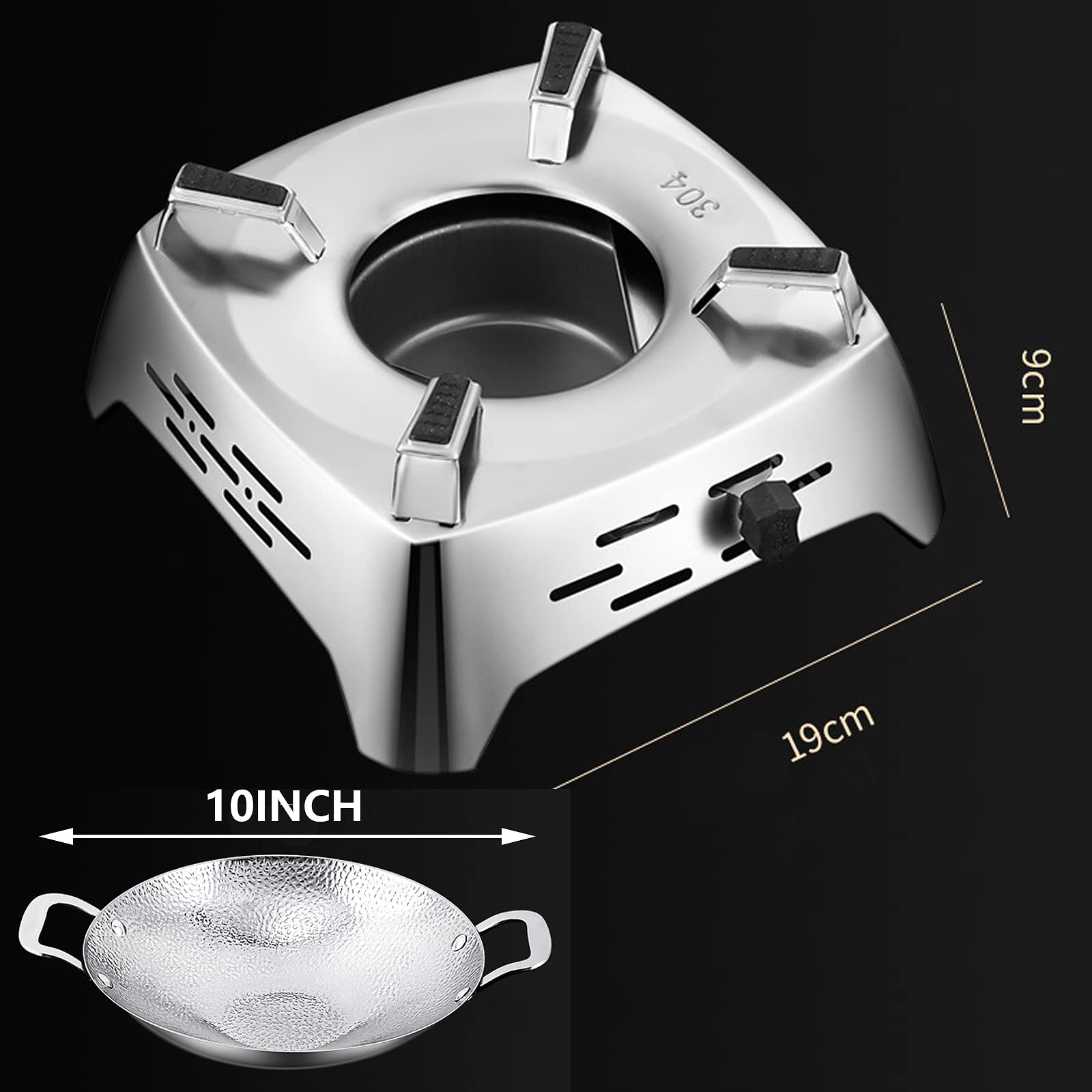 Campingkocher Für Innenraum Mit Topf Spirituskocher Tragbarer Camping Alkoholkocher Mini Kochtopf-Set für Innenraum Spiritusbrenner Für Hot Pot Grillen Picknick