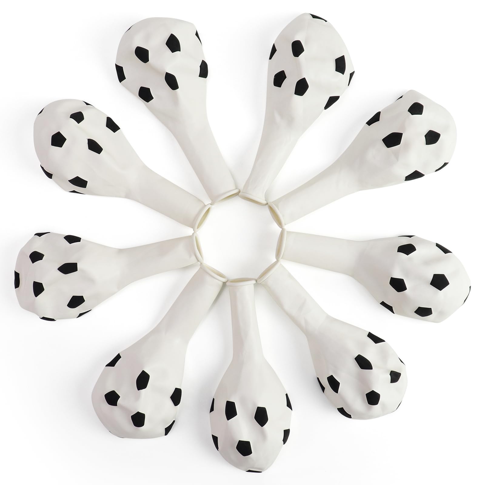 Fltengle 30Pcs Football Balloons 10 Inch White Football Balloons for Kids Birthday, Sports, Theme Party Decoration, European Cup Party Decoration