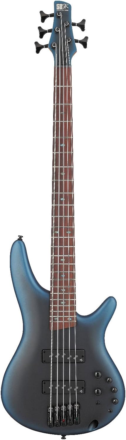 Ibanez SR Standard Series SR505N 5-String Electric Bass Guitar, Midnight Arctic Ocean Matte